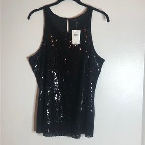 Black Sequin Racerback tank